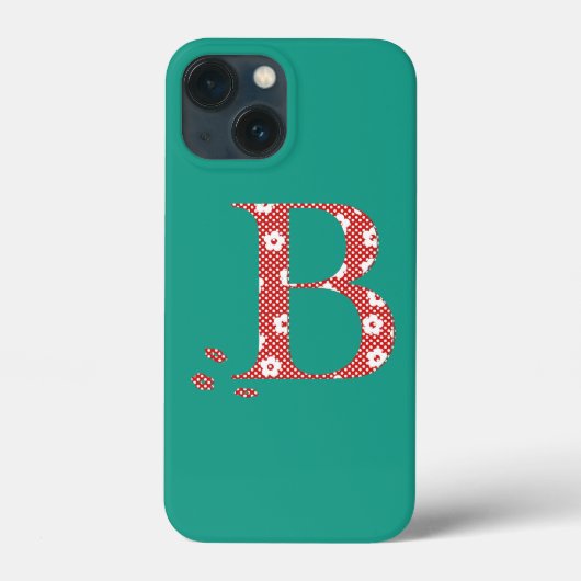 Bloem met patterned Letter B (red & stippen) Hoesj Case-Mate iPhone Case (Achterkant)