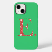 Bloem met patterned Letter E Red & stippen) Hoesje (Achterkant)