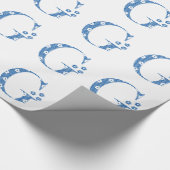 bloem met patterned Letter G (blauw en stip) Cadeaupapier (Hoek)