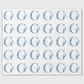 bloem met patterned Letter G (blauw en stip) Cadeaupapier (Vlak)