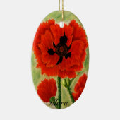 Bloem met rode papavers keramisch ornament (Rechts)