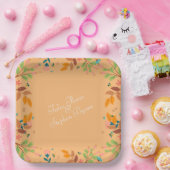 Bloem met verlof papieren bordje (Feest)