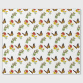 Bloem met vlinder  cadeaupapier (Vlak)