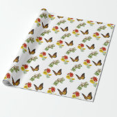 Bloem met vlinder  cadeaupapier (Uitgerold)