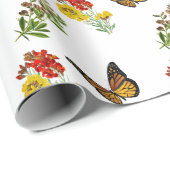 Bloem met vlinder  cadeaupapier (Rol Hoek)