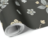 Bloem met zwarte achtergrond cadeaupapier (Rol Hoek)