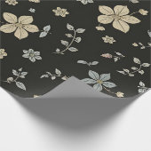Bloem met zwarte achtergrond cadeaupapier (Hoek)