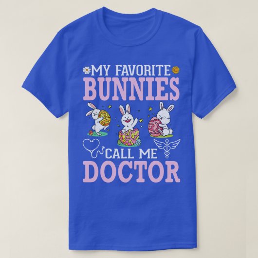 Bloem Mijn favoriete konijntjes Noem me Doctor Hap T-shirt (Design voorkant)