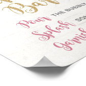 Bloem Mimosa Bar Bord Pink Goud Bloem Bruiloft Poster (Hoek)