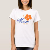 Bloem Moeder Gevestigde Douane Moederdag T-shirt (Voorkant)