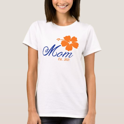 Bloem Moeder Gevestigde Douane Moederdag T-shirt (Voorkant)