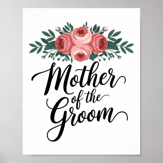 Bloem moeder van de bruidegom bruiloft douche van poster (Voorkant)