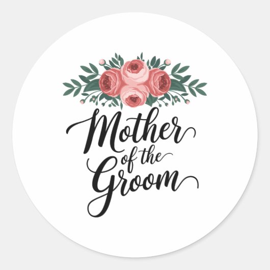 Bloem moeder van de bruidegom bruiloft douche van  ronde sticker (Voorkant)
