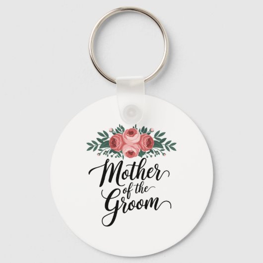 Bloem Moeder van de Bruidegom Trouwfeest Moeder Va Sleutelhanger (Voorkant)