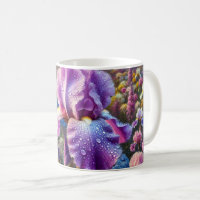 Bloem mok met een lavendel irisbloem