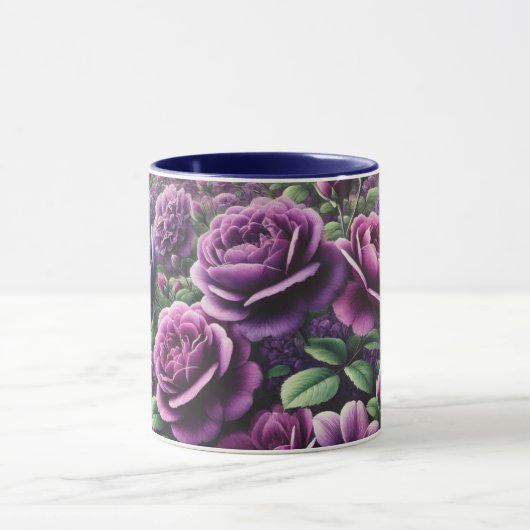 Bloem mok met levendige paarse bloemblaadjes (Midden)