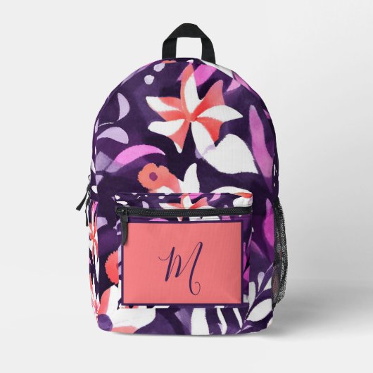 Bloem Monogram Bedrukte Rugzak (Voorkant)