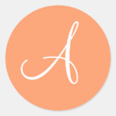 Bloem Monogram bruiloft Ronde Sticker (Voorkant)