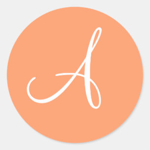 Bloem Monogram bruiloft Ronde Sticker