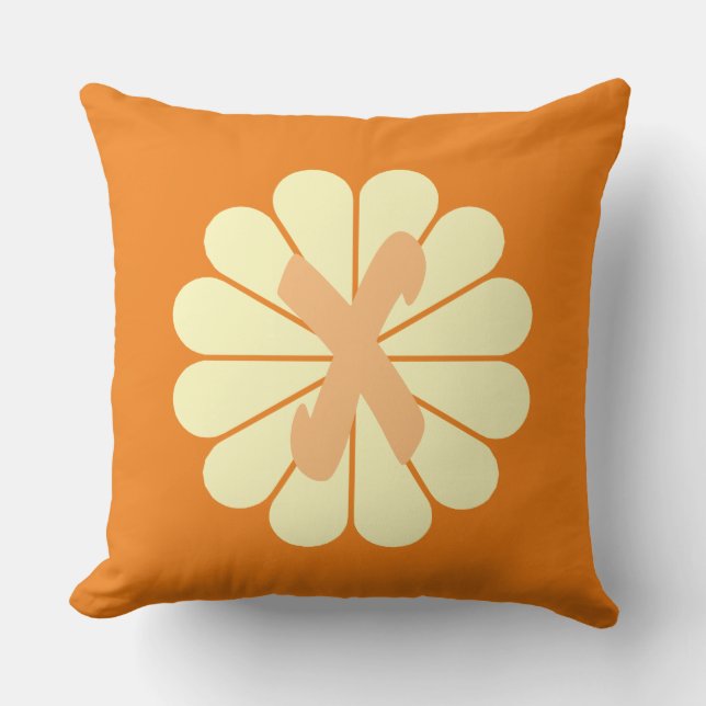  bloem monogram kussen (Voorkant)