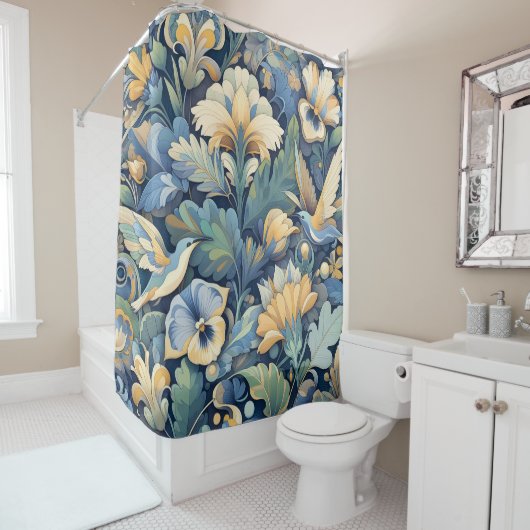 Bloem Morris kunst Douchegordijn (In situ)