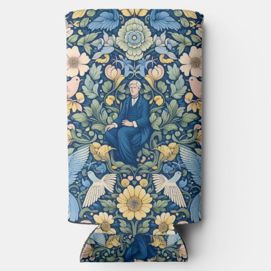 Bloem Morris kunst Seltzer Blikjeskoeler (Achterkant)