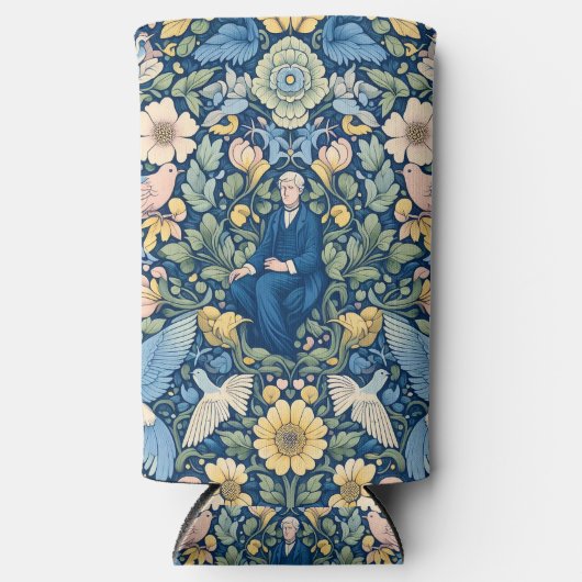 Bloem Morris kunst Seltzer Blikjeskoeler (Voorkant)