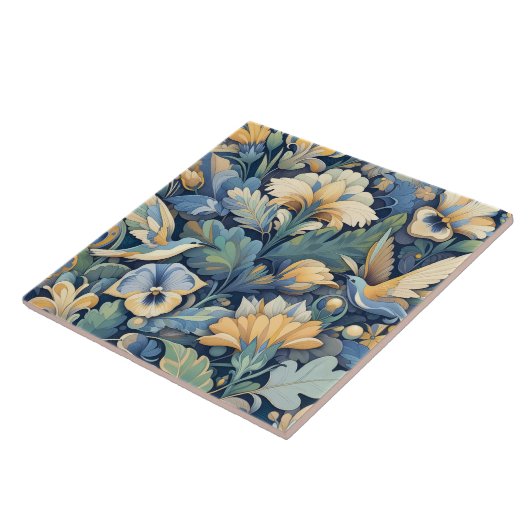 Bloem Morris kunst Tegeltje (Zijkant)