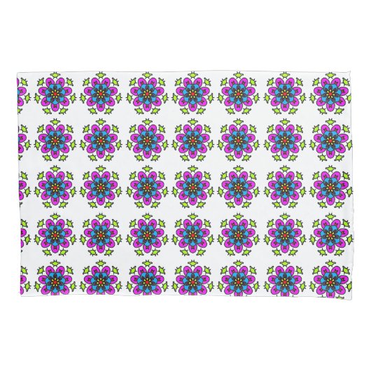 Bloem Motief Mandala Kussensloop (Voorkant)