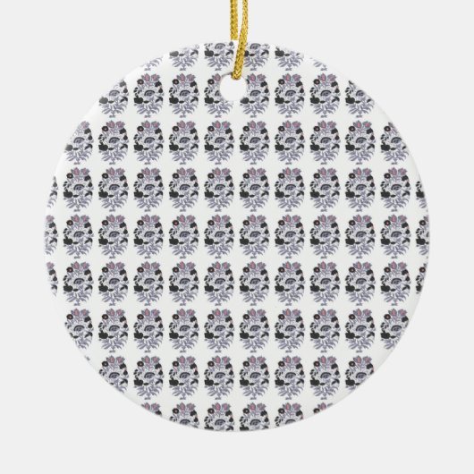 Bloem Motief Sieraad Vintage Kerstversiering Keramisch Ornament (Voorkant)