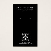 Bloem Motif Black met juwelen Visitekaartje (Voorkant)
