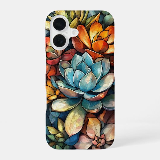 Bloem Mozaïek iPhone 16 Hoesje (Achterkant)