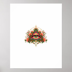 Bloem Mozaïek Oog Poster