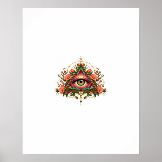 Bloem Mozaïek Oog Poster (Voorkant)