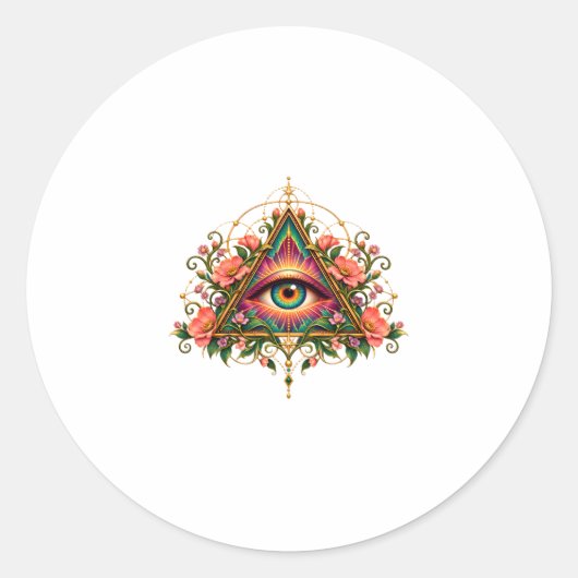 Bloem Mozaïek Oog Sticker (Voorkant)