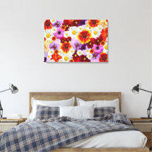 Bloem Mozaïek Opgespannen Canvas Print