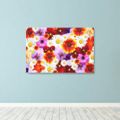 Bloem Mozaïek Opgespannen Canvas Print (Insitu (Houten vloer))