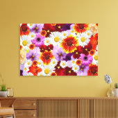 Bloem Mozaïek Opgespannen Canvas Print (Insitu (Woonkamer))