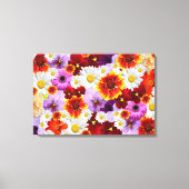 Bloem Mozaïek Opgespannen Canvas Print (Voorkant)
