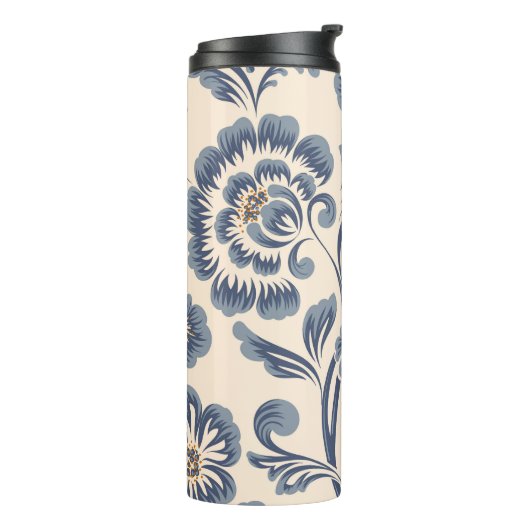  bloem naadloos patroonelement. Elegant t Thermosbeker (Gedraaid links)