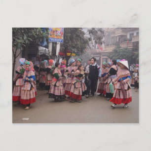 Bloem naar de markt briefkaart