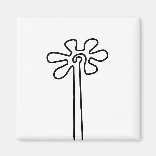Bloem Nazca Peru oude idool geoglyf symbool Ind Magneet (Voorkant)