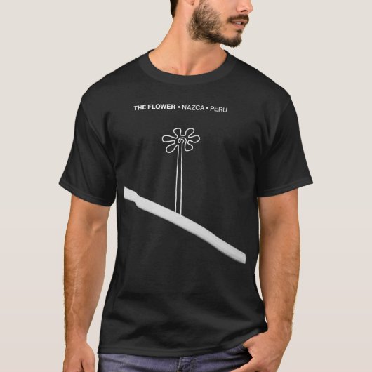 Bloem Nazca Peru oude idool geoglyf symbool Ind T-shirt (Voorkant)