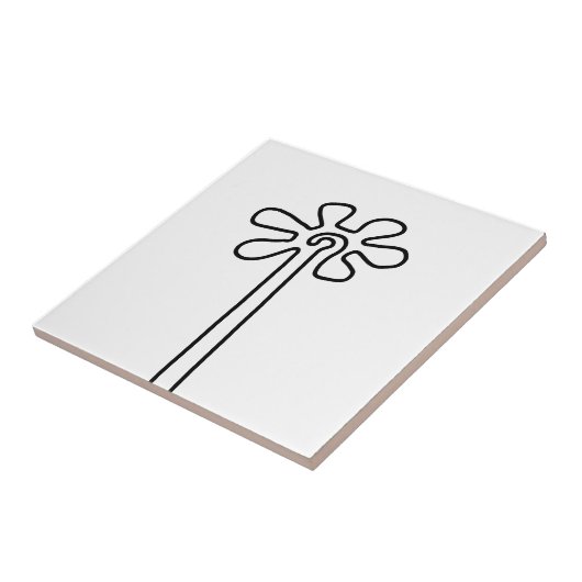 Bloem Nazca Peru oude idool geoglyf symbool Ind Tegeltje (Zijkant)