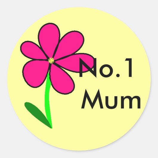 Bloem, No.1 Mum Ronde Sticker (Voorkant)