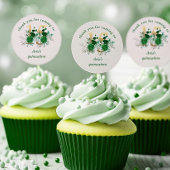 Bloem nummer 15 Ivoorgroen en Goud Quinceanera Ronde Sticker