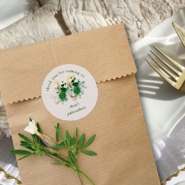 Bloem nummer 15 Ivoorgroen en Goud Quinceanera Ronde Sticker