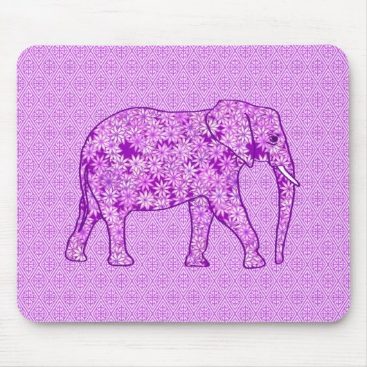 Bloem olifant - amethist paars muismat (Voorkant)