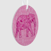 Bloem olifant - fuchsia roze ornament (voorkant)