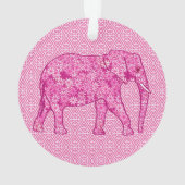 Bloem olifant - fuchsia roze ornament (achterkant)